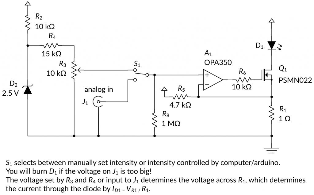 Circuit diagram of the linear LED controller